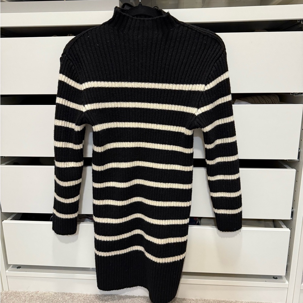 H&M Turtleneck Striped Sweater Dress